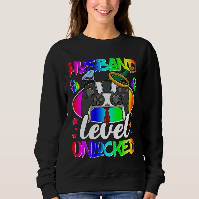 Husband Level Unlocked Engagement Valentines Day G Sweatshirt (Vorderseite)