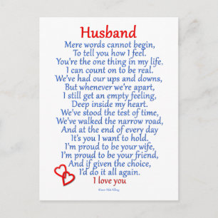 Husband-Liebe Postkarte