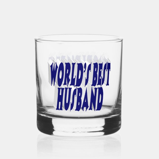 Husband mit dunkelblauem Halbtext Whiskyglas (Vorderseite)