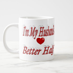 Husband mit lustigem Zitat roter Text Jumbo-Tasse