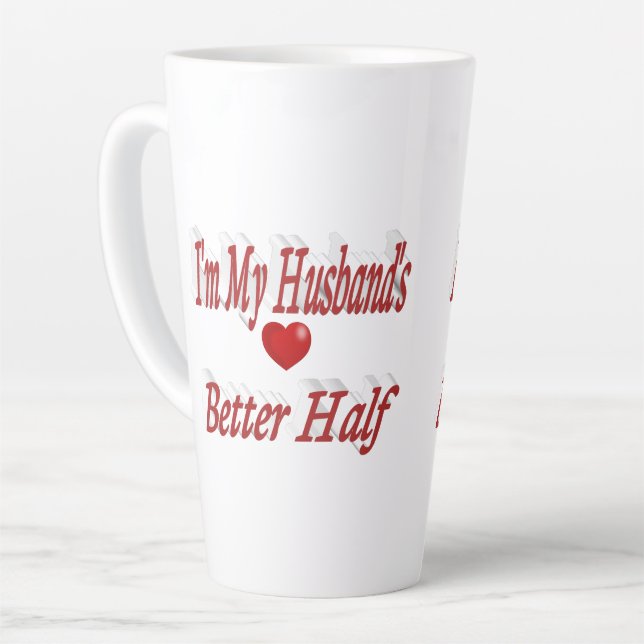 Husband mit lustigem Zitat roter Text Milchtasse (Linke Ecke)