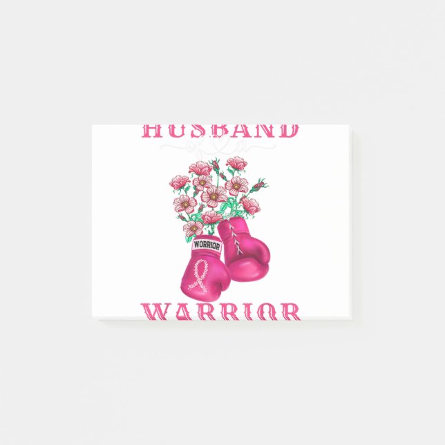 Husband Of A Warrior Breast Cancer Awareness Suppo Post-it Klebezettel (Vorderseite)