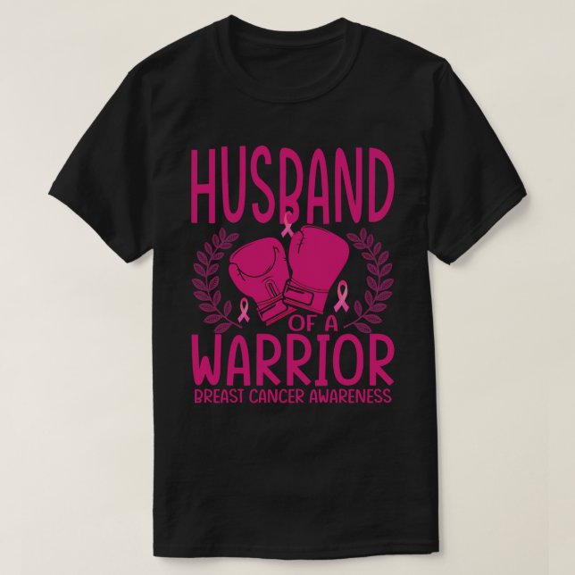 Husband of a Warrior Breast Cancer Awareness T-Shirt (Design vorne)