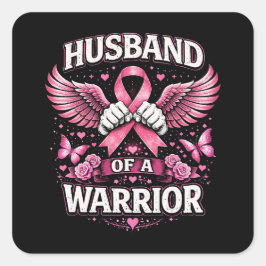 Husband of a Warrior Quadratischer Aufkleber