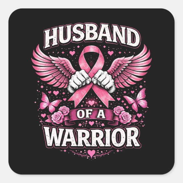 Husband of a Warrior Quadratischer Aufkleber (Vorderseite)