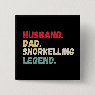 Husband Papa Schnorchel Legende Retro Vintag lusti Button