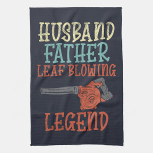 Husband Pater Leaf Blower Legend Fall Gag Geschirrtuch