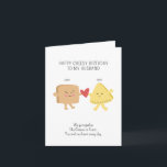 Husband Personalisiert Cheesy Geburtstag Karte<br><div class="desc">Eine niedliche,  fröhliche und lustige BIRTHDAY Card für Ihren Ehemann. Mit einer niedlichen Toast- und Käsemaschine mit den Worten "Wir gehen zusammen wie Käse und Toast. Du schmelz mir jeden Tag das Herz. Die Insider-Nachricht lautet Happy Birthday Alle Texte können angepasst werden</div>