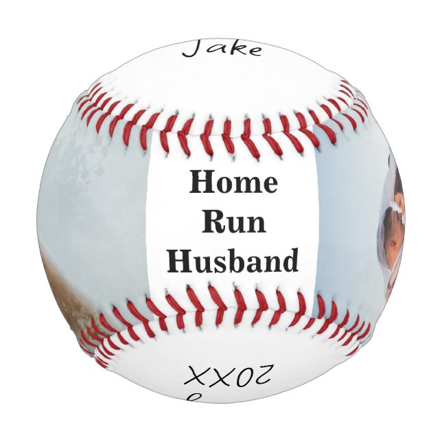 Husband Personalisiert Fotos Baseball (Vorderseite)