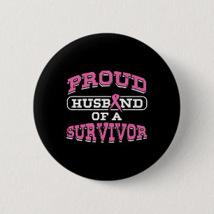 Husband Pink Brustkrebs Überleben Sensibilisierung Button
