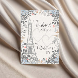 Husband Romantic Valentines Day Eiffel Tower Karte