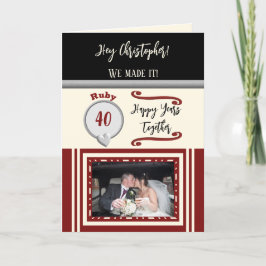 Husband Ruby 40-jähriges Black-Creme-Foto Karte