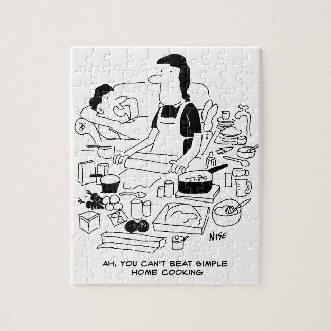 Husband sagt: "Einfache Zuhause-Kochen kann man ni Puzzle (Vertikal)