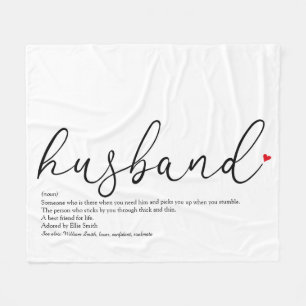 Husband Script Red Liebe Heart Definition Fleecedecke