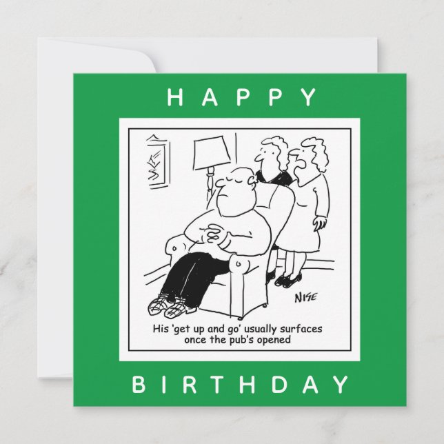 Husband steht auf und geht, wenn Pub den Cartoon ö Karte (Vorderseite)