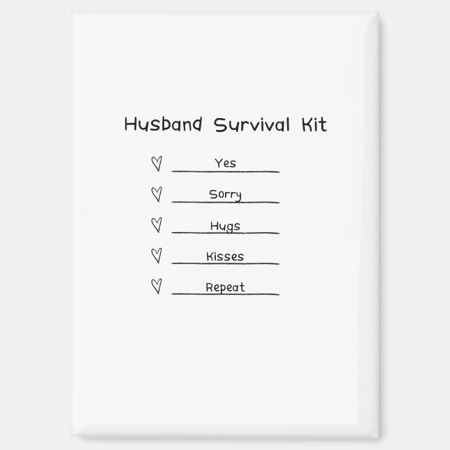 Husband Survival Kit süß  Magnet (Vorderseite)