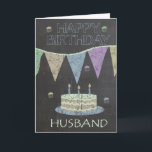 Husband Trendy Chalk Board Effekt, Geburtstagskuch Karte<br><div class="desc">Husband Trendy Chalk Board Effekt mit Geburtstagskuchen</div>
