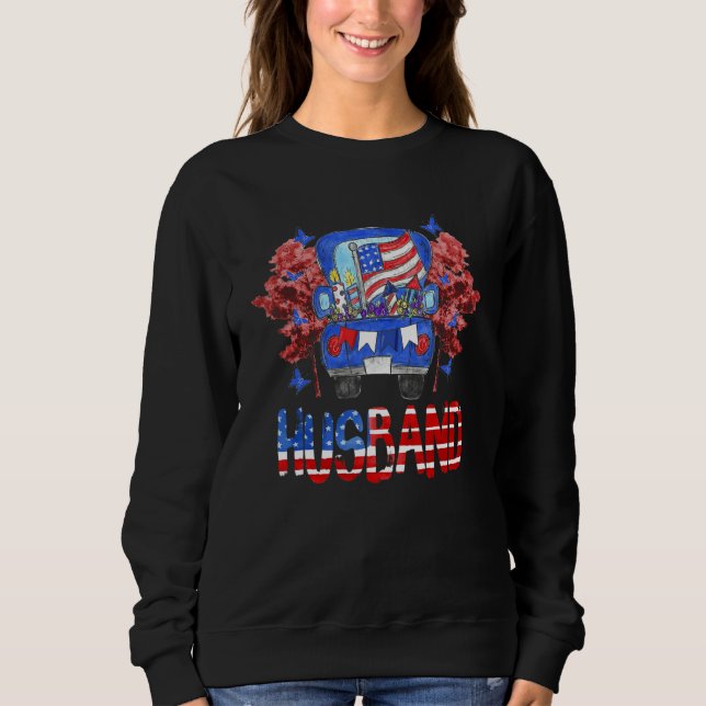 Husband Truck American Flag Feuerwerk Patriotic 4t Sweatshirt (Vorderseite)