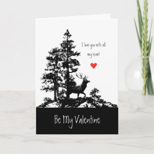 Husband Valentine Liebe Herz Vintag Stag Dez Art Feiertagskarte