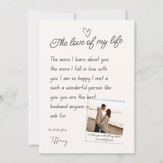 Husband valentines day cards karte (Vorderseite)