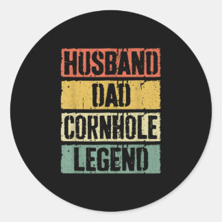Husband Vater Cornhole Legend Runder Aufkleber