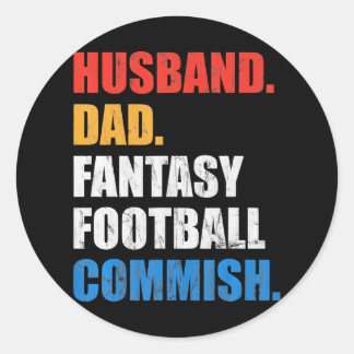 Husband Vater Fantasy Football Kommission Fantasie Runder Aufkleber