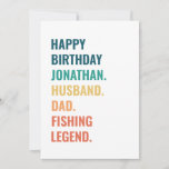 Husband Vater Fischen Legend Individuelle Name Geb Karte<br><div class="desc">🎣 Reel in Birthday Aufregung! 🏆 Unsere "Husband Vater Fishing Legend Individuelle Name Birthday card" ist der perfekte Fang, um Liebe und Bewunderung für den außergewöhnlichen Ehemann, Papa und die absolute Fishing Legend in Ihrem Leben auszudrücken. 🐟 ‍ 👧 👦 Diese Karte ist nicht nur Papier; sie ist eine herzliche...</div>