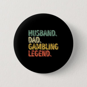 Husband Vater Gambling Legend Shirt Funny Fathers Button
