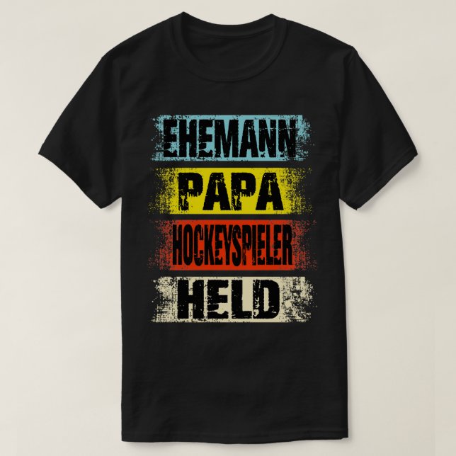 Husband Vater Hockey Player Hero T-Shirt (Design vorne)