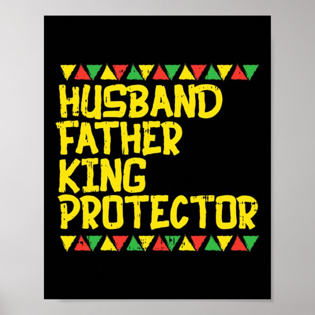 Husband Vater King Protector Kente Black African Poster (Vorne)