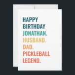 Husband Vater Pickleball Legend Individuelle Name  Karte<br><div class="desc">🎉 feiern Sie einen legendären Tag mit unserer einzigartigen "Happy Birthday [Name], Husband, Vater, Pickleball Legend" Karte! 🏓 🎂 Zeigen Sie Ihre Liebe und Ihre Wertschätzung einem bemerkenswerten Ehemann und Vater, der auch ein Pickleball-Profi ist. 🥳 🎈 Diese lebendige und personalisierte Geburtstagskarte ist perfekt für den Pickleball-Enthusiasten in Ihrem Leben....</div>