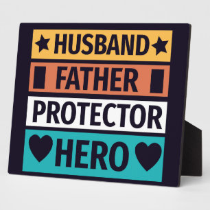 Husband Vater Protector Hero Plaque Fotoplatte
