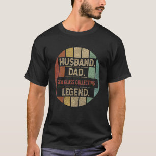 Husband Vater Sea glass Sammeln Legende Vintag T-Shirt