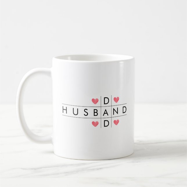 Husband Vater Simple Word Game Individuelle Name Kaffeetasse (Links)
