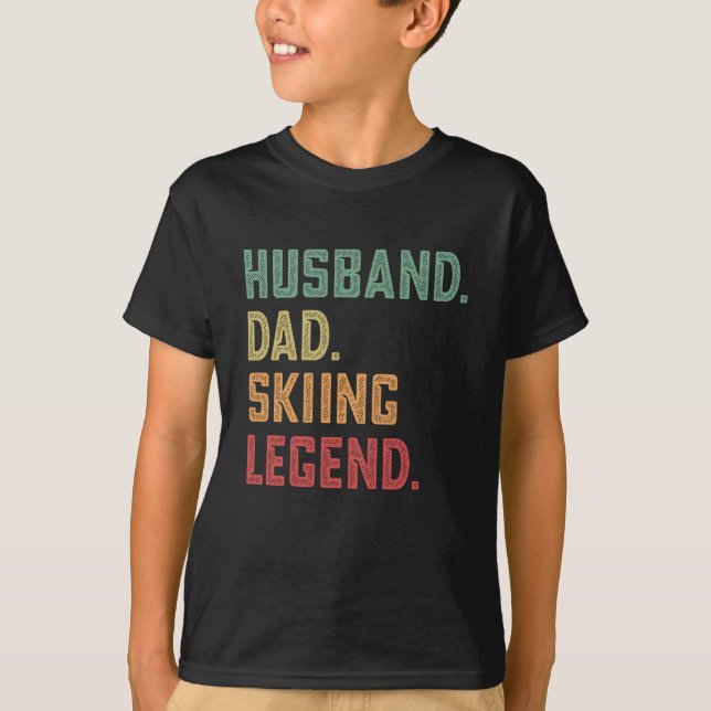 Husband Vater Skifahren Legend Skiier T-Shirt (Vorderseite)