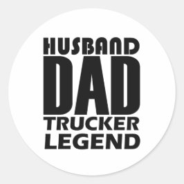 Husband Vater Trucker Legend Funny Truck Driver Runder Aufkleber