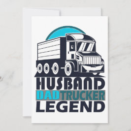 Husband Vater Trucker Legend Funny Truck Driver Tr Einladung