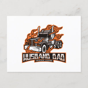 Husband Vater Trucker Legend Postkarte