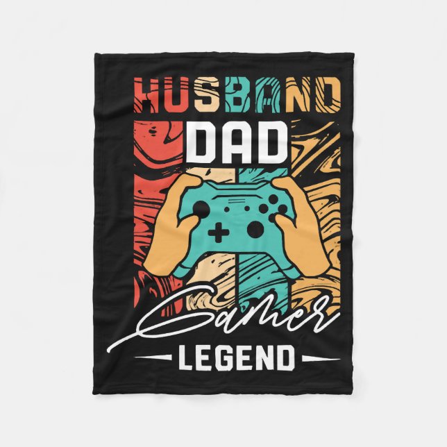 Husband Vater Video Game Legende Fleecedecke (Vorderseite)