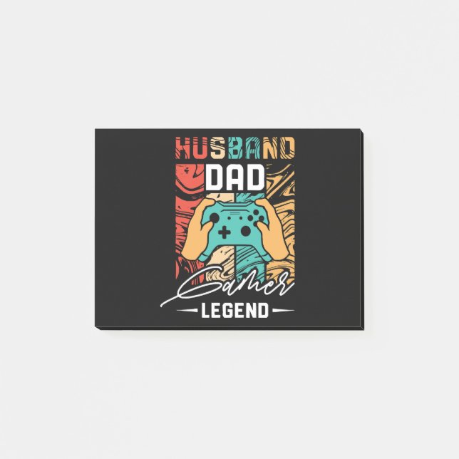 Husband Vater Video Game Legende Post-it Klebezettel (Vorderseite)