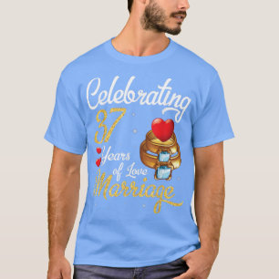 Husband & Wife Celebrating 37 Years Of Love Marria T-Shirt