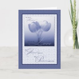 Husband's Birthday Sentimental Blue Tulips Karte