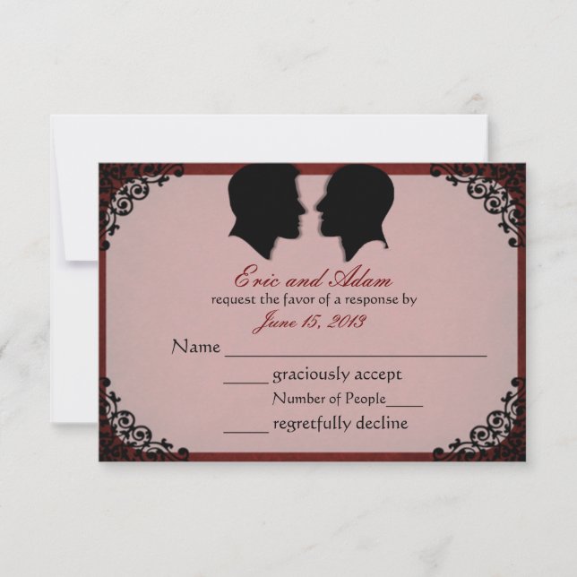 Husbands Custom Gay Wedding RSVP Cards Einladung (Vorderseite)