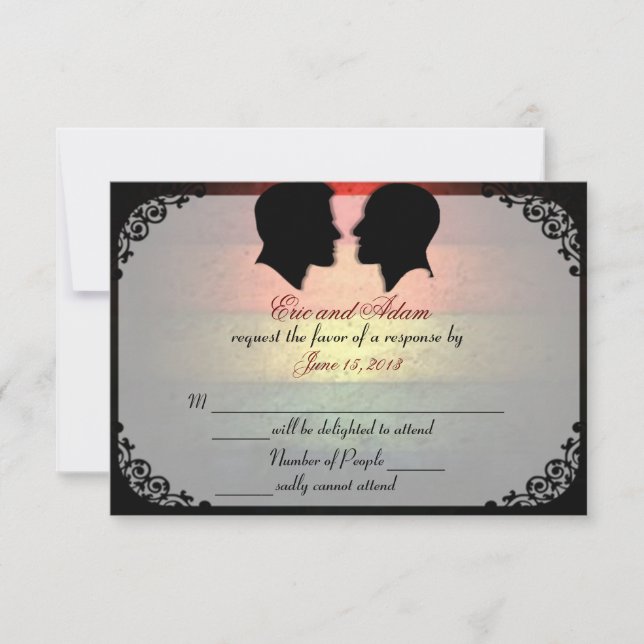 Husbands IV Custom Gay Wedding RSVP Cards Karte (Vorderseite)