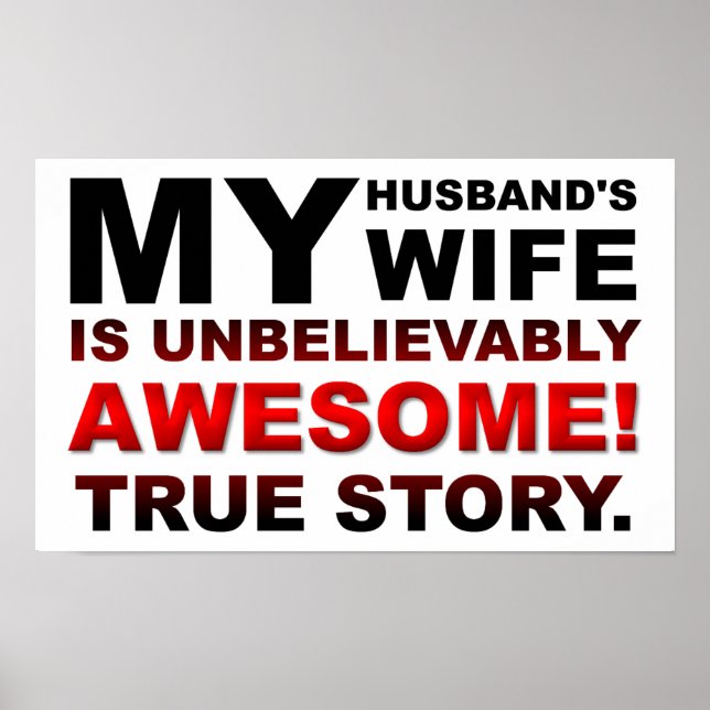 Husband's Phantastische Ehefrau Funny Poster (Vorne)