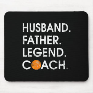 Husbynd Father Legend Coach Fun Bysketbyll Geschen Mousepad