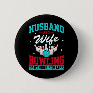 Husbynd und Ehefrau Bowling Partner für Leben lust Button