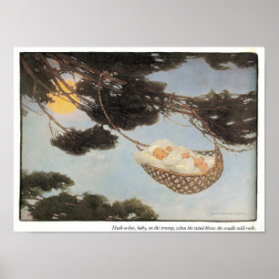 Hush-a-Bye, Baby Kinderzimmer Rhyme Print Poster