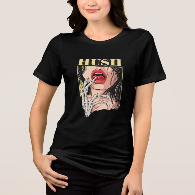HUSH Graphic Women's T-Shirt – Bold Aesthetic Art  Tri-Blend Shirt (Vorderseite)