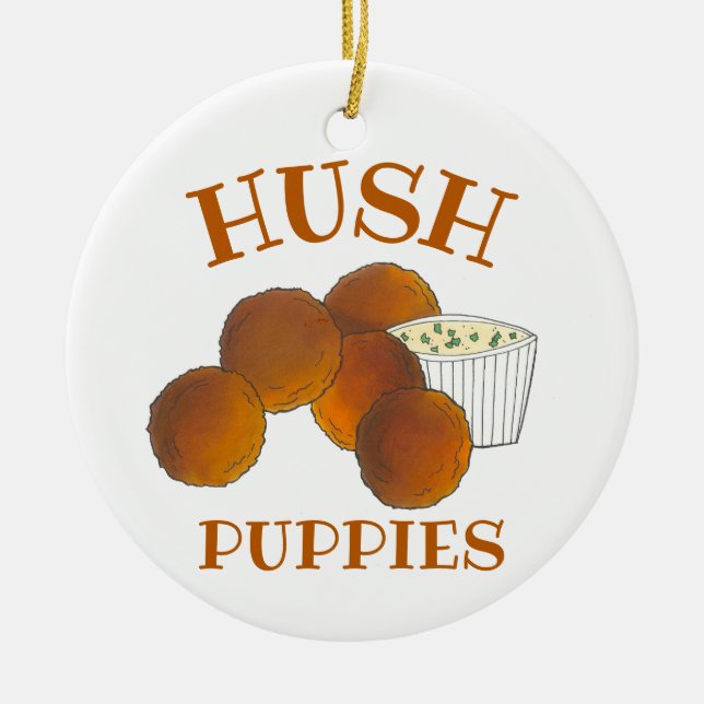 Hush Welppies Southern Soul Food Feinschmecker Keramik Ornament (Vorne)